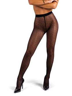 sofsy Polka-Dot Patterned Tights for Women - Semi Sheer Pantyhose | 20 Den [Made in Italy]