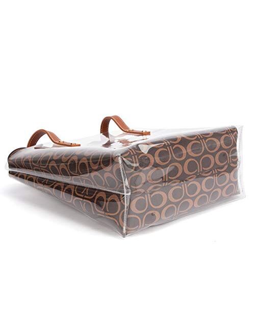Shoulder Bags,2 in 1 Women Handbags Clear Bag with Signature Inner Bag