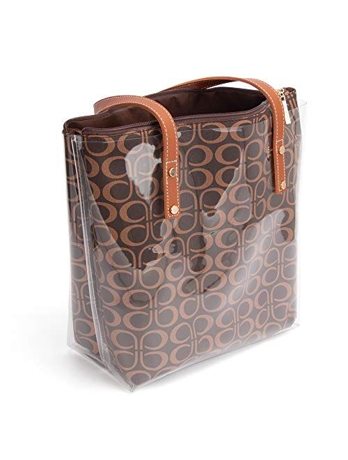 Shoulder Bags,2 in 1 Women Handbags Clear Bag with Signature Inner Bag