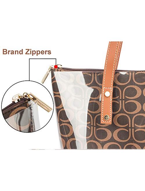 Shoulder Bags,2 in 1 Women Handbags Clear Bag with Signature Inner Bag