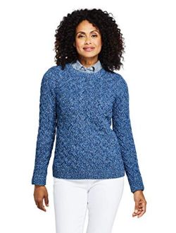 Women's Cotton Cable Drifter Crewneck Sweater