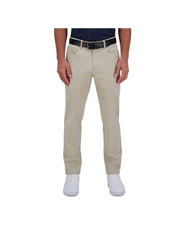 Men's Iron Free Premium Khaki Straight Fit Flat Front Flex Waist Casual Pant