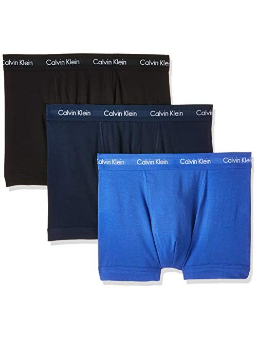 Calvin Klein Men's 3 Pack Low Rise Trunks, Blue