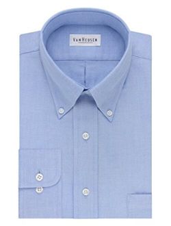 Men's Solid Regular Fit Oxford Long Sleeve Dress Shirt