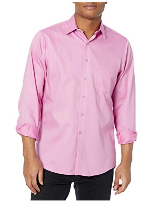Van Heusen Men's Solid Regular Fit Lux Stretch Long Sleeve Dress Shirts