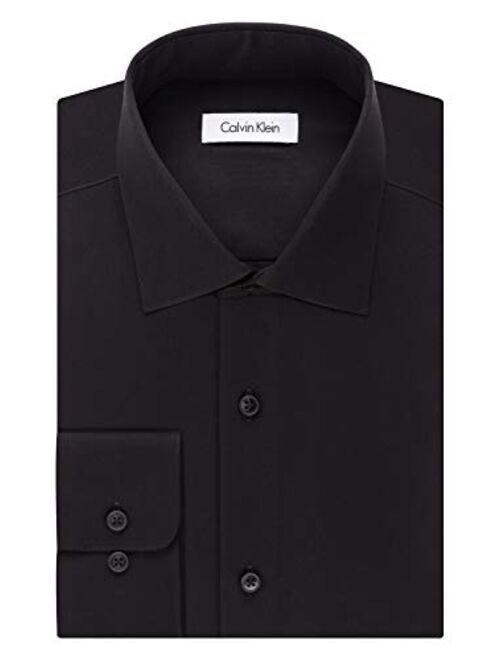 Calvin Klein Men's Big and Tall Dress Shirts Non Iron Herringbone Solid