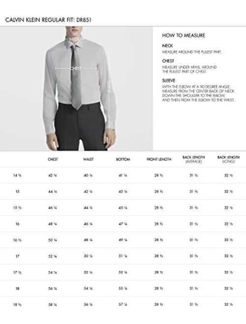 Calvin Klein Men's Regular Fit Stretch Solid Non Iron Dress Shirt