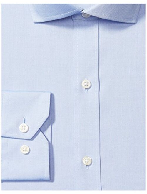 Amazon Brand - Buttoned Down Men's Tailored Fit Cutaway-Collar Solid Pinpoint Dress Shirt, Supima Cotton Non-Iron