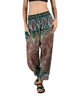 Joob Joob Women's Comfy Bohemian Tapered Elephant Harem Loose Yoga Travel Pajama Lounge Pants