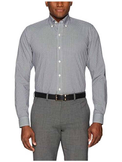 Amazon Brand - BUTTONED DOWN Men's Slim Fit Gingham Dress Shirt, Supima Cotton Non-Iron