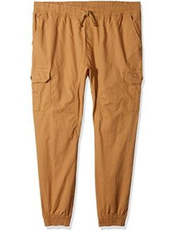 Men's Jogger Pants Washed Ripstop Fabric with Cargo Pockets