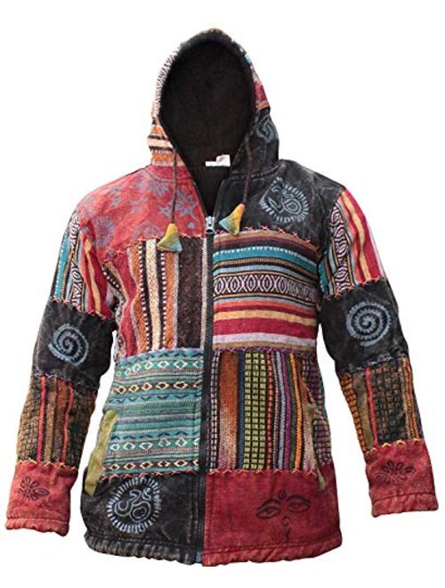 Shopoholic Fashion Unisex Patchwork Festival Hippie Hoodie Jacket