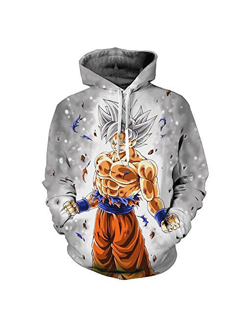 Yangxinyuan Unisex Hoodies Dragon Ball Z Goku 3D Print Pullover Sportswear Sweatshirt Tops