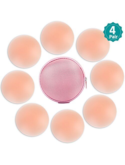 4 Pairs Nipple Covers Pasties for Women Reusable Adhesive Breast Lift Nipple Covers