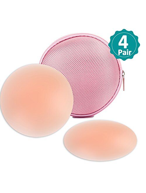 4 Pairs Nipple Covers Pasties for Women Reusable Adhesive Breast Lift Nipple Covers