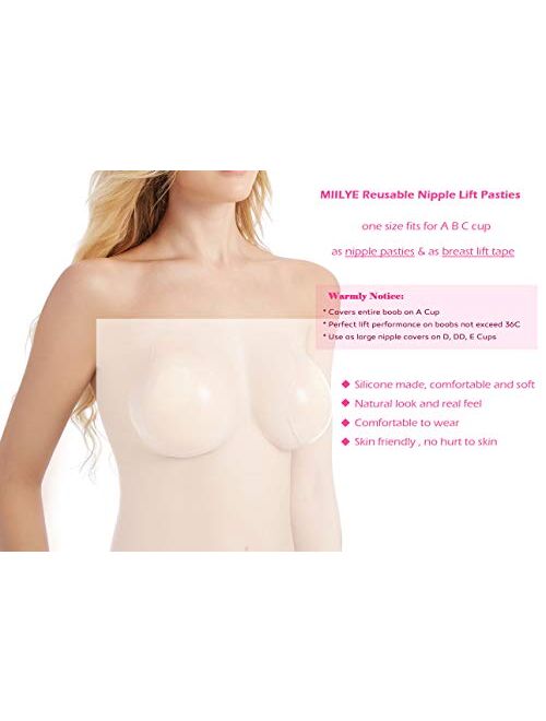 Silicone Push Up Strapless Invisible Breast Lifting Bra Bust Tape Nipple  Cover