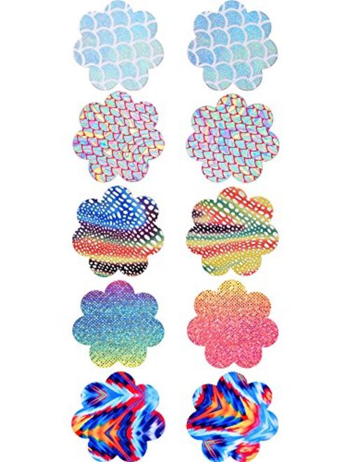SATINIOR 15 Pairs Nipple Covers Disposable Pasties Self Adhesive Breast Nipple Cover, 4 Shapes