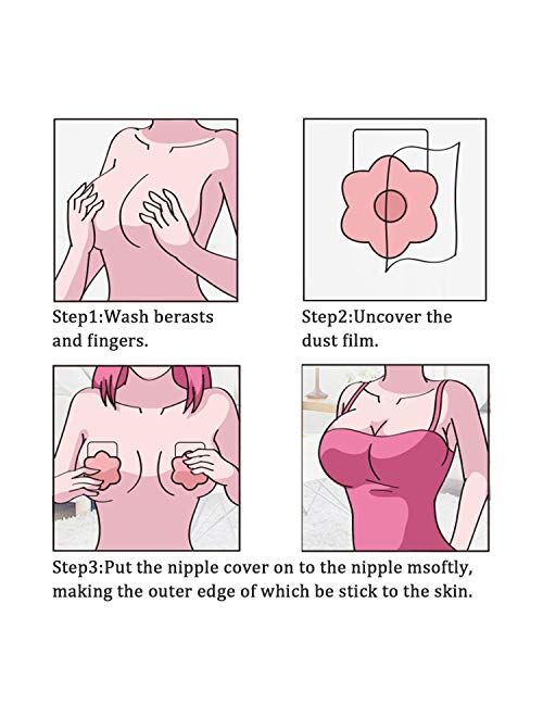 Invisible Breast Lift Flower Pasties Reusable Silicone Adhesive Waterproof Washable Covers for Women