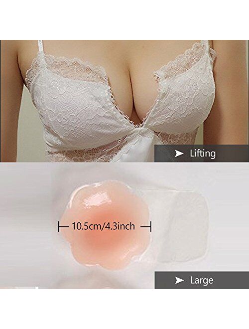 Nippleless Covers, Silicone Reusable Breast Lift Pasties 4.3inch (1 Breast Lift Pasties)