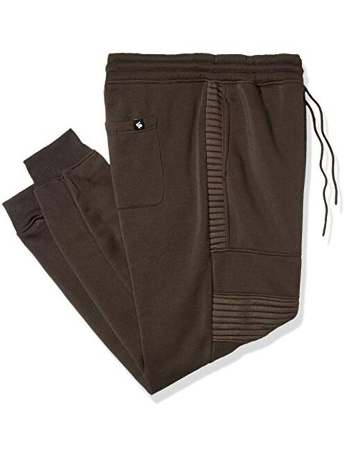 Southpole Mens Active Basic Jogger Fleece Pants Moto and Zipper Details 