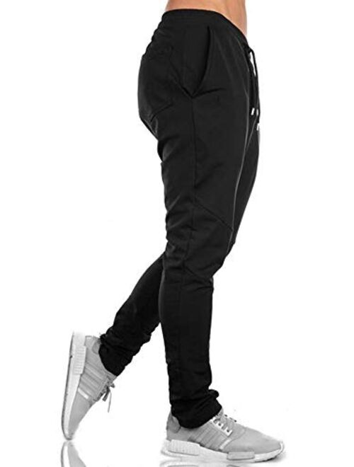 TBMPOY Men's Running Jogger Athletic Pants Slim Fit Sweatpants Gym Tapered Pants