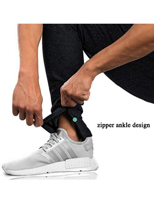 TBMPOY Men's Running Jogger Athletic Pants Slim Fit Sweatpants Gym Tapered Pants