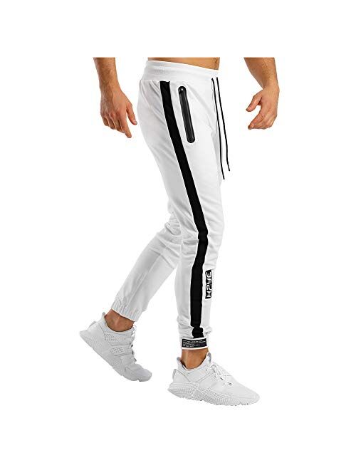 Buy PIDOGYM Men's Athletic Running Sport Jogger Pants Slim Striped 