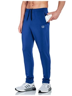 Men's Sweatpants with Zipper Pockets Tapered Track Athletic Pants for Men Running, Exercise, Workout