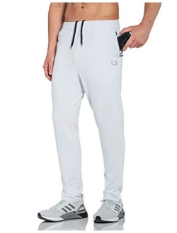 Men's Sweatpants with Zipper Pockets Tapered Track Athletic Pants for Men Running, Exercise, Workout