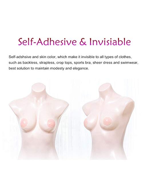 Nipple Covers Reusable with Carry Case, Adhesive Silicone Pasties for Women
