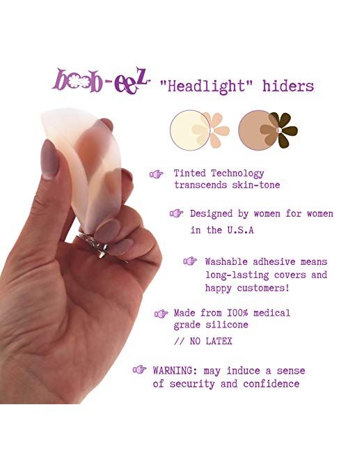 Boob-eez Headlight Hiders Thin Reusable Silicone Nipple Pasties