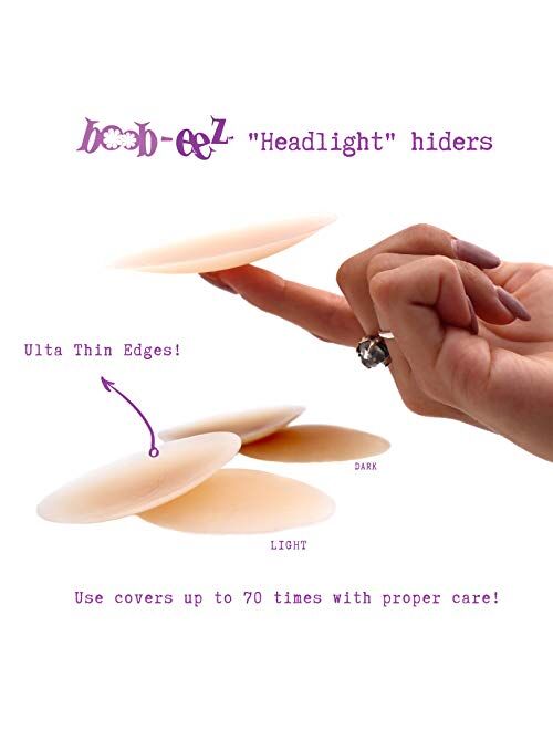 Boob-eez Headlight Hiders Thin Reusable Silicone Nipple Pasties