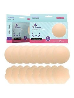 8 Pairs Womens Reusable Adhesive Nipple Covers Invisible Round Silicone Cover