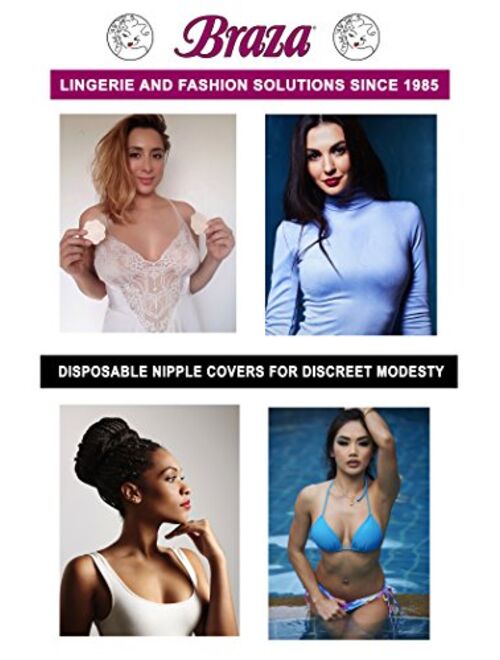 Braza Petal Top Nipple Covers - Disposable, 5 Pair, Beige