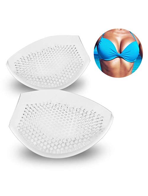 Silicone Bra Inserts and Breast Enhancers, Increase Your Cup Size, Breathable, Reusable,1 Pair