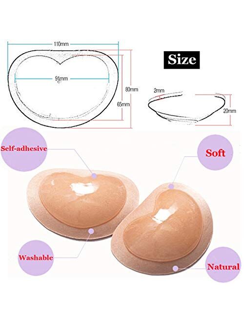 Silicone Adhesive Bra Pads Breast Inserts Breathable Push Up Sticky Bra Cups for Swimsuits & Bikini
