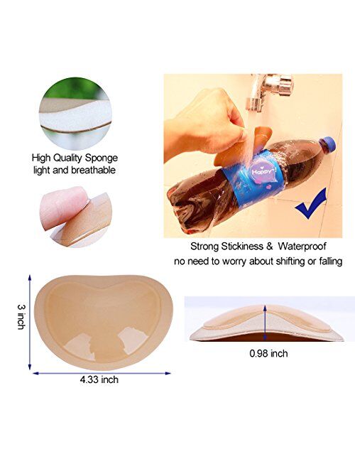 Silicone Bra Inserts Lift Breast Inserts Breathable Push Up Sticky Bra Cups for women (3 Pairs)