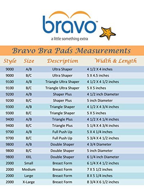 Bravo Women's Ultra Shaper Bra Pad inserts. Rounded top, pushes up and in.