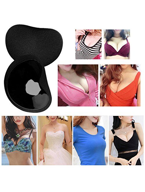 Nimiah Silicone Bra Inserts Breast Pads Breathable Removable Push Up Sticky Bra Pads for Women3 Pairs