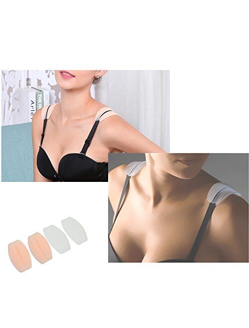 Bra Strap Cushions Holder,Vekey Silicone Non-Slip Pliable Shoulder Protectors Pads Bra Cushions Pads 4 Pairs