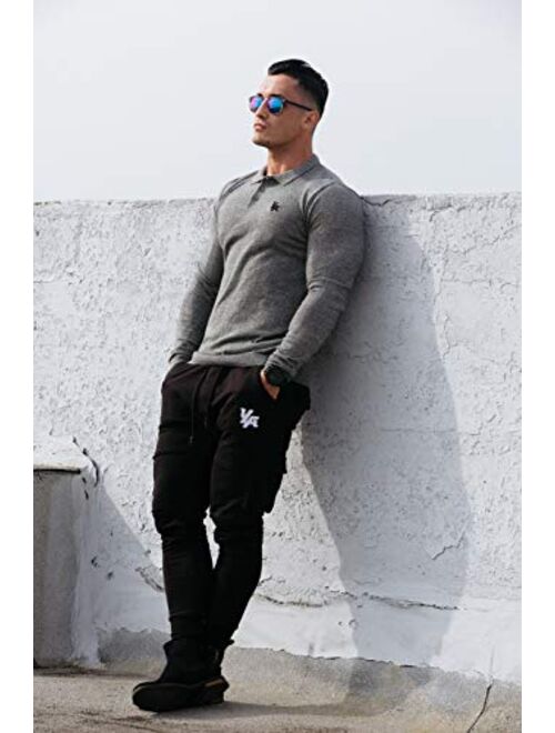 YoungLA Gym Joggers for Men | Skinny Tapered Cargo | Slim Fit Sweatpants| Workout Pants Clothes with Pockets | 203
