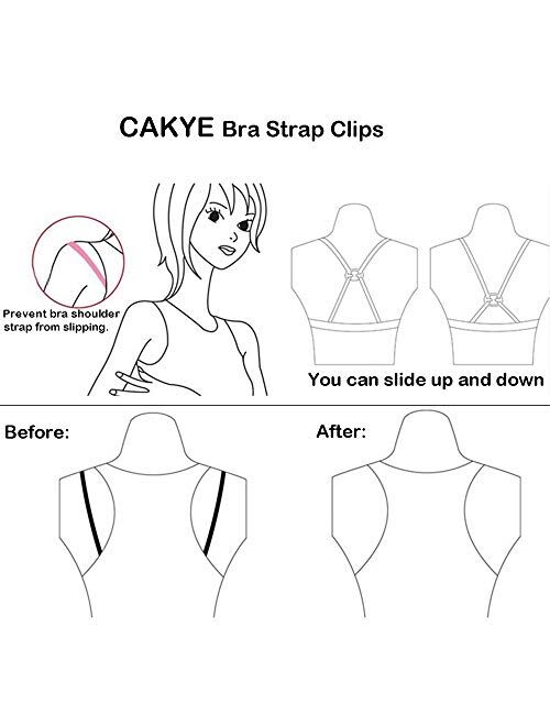 CAKYE Women's 5Pcs Non-slip Elastic Bra Strap Holder Clips