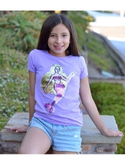 HH Family Glitter Flip Sequin Girl's T-Shirt Top Short/Long Sleeve, Fleece Jacket, Leggings 3-14 Years