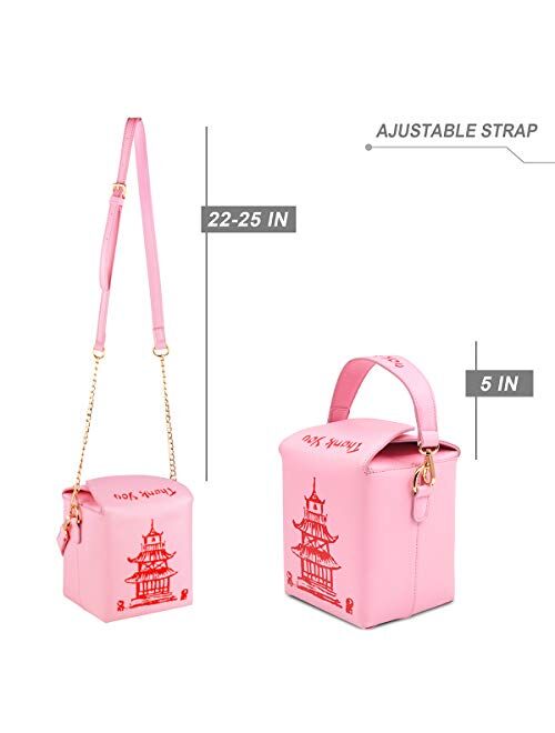 Fashion Crossbody Shoulder Bag, i5 Chinese Takeout Box Purse with Comfortable Chain Strap