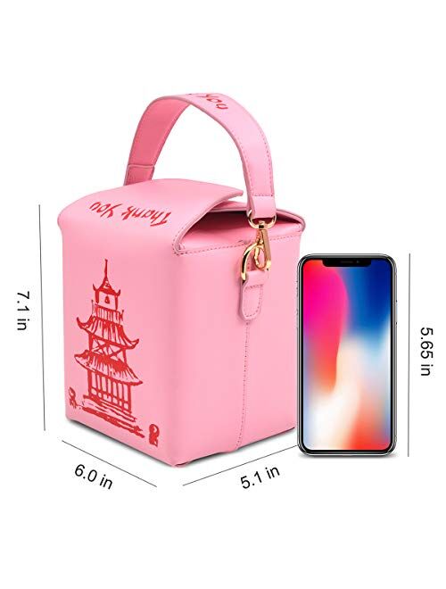 Fashion Crossbody Shoulder Bag, i5 Chinese Takeout Box Purse with Comfortable Chain Strap