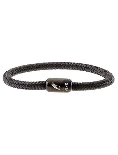 Wind Passion Stainless Steel Magnetic Clasp Durable Rope Cord Unisex Bracelet for Men Women