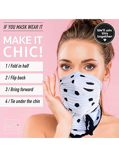Silky Scarf Face Mask Reusable Bandana Mask Face Covering for Women, Fashion Bandanas for Women.