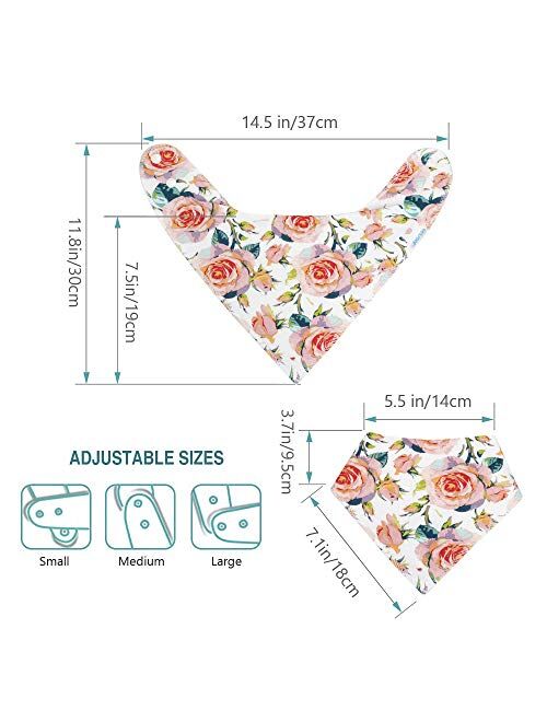 Baby Bibs 8 Pack Soft and Absorbent for Boys & Girls - Baby Bandana Drool Bibs