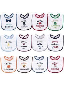 Baby Unisex Cotton Terry Drooler Bibs with Fiber Filling