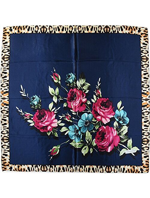 2 Pcs 35 Inches Silk Feeling Women's Square Scarf Hair Scarves by corciova